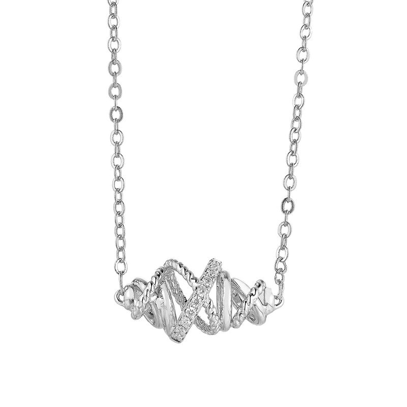 14K White Gold Round Natural Diamond  Pendant  MZ71262 Natural Diamond