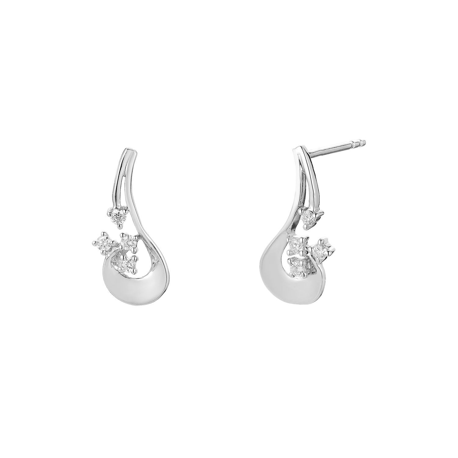14K Yellow Gold 14K White Gold Natural Diamond Stud Earrings MZ71953, Colour: White