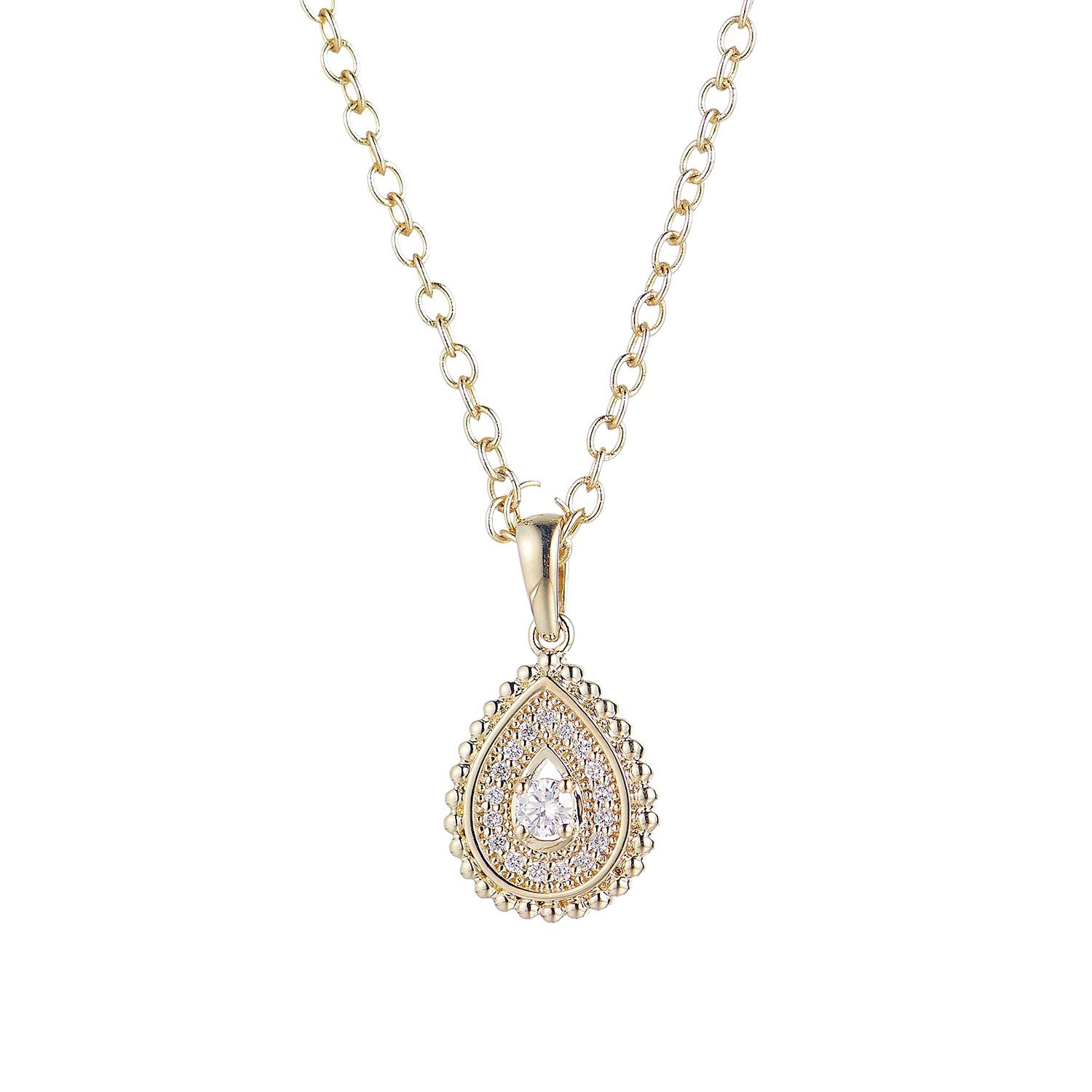 14K Yellow Gold Natural Diamond  Pendant  MZ61248 Natural Diamond