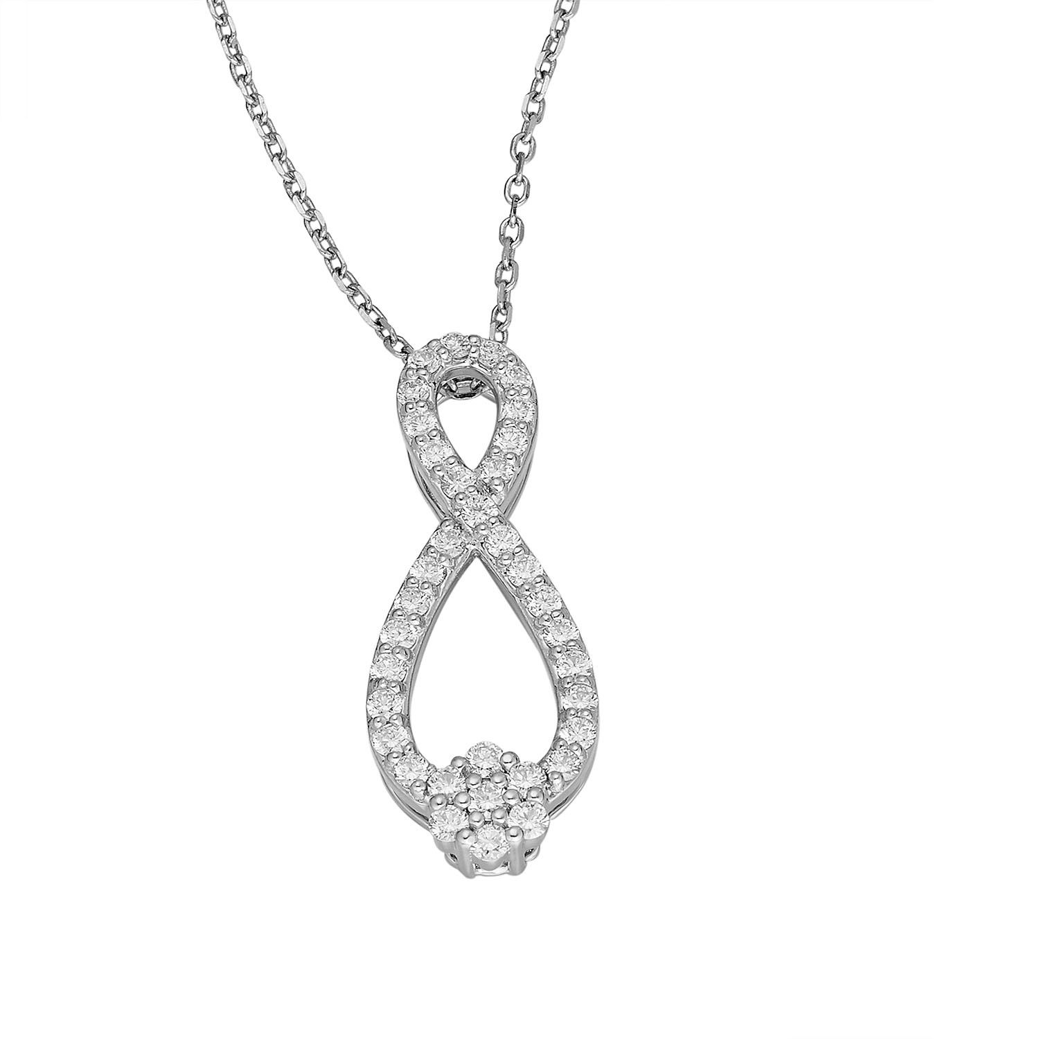 14K White Gold Natural Diamond Pendant MZ61203