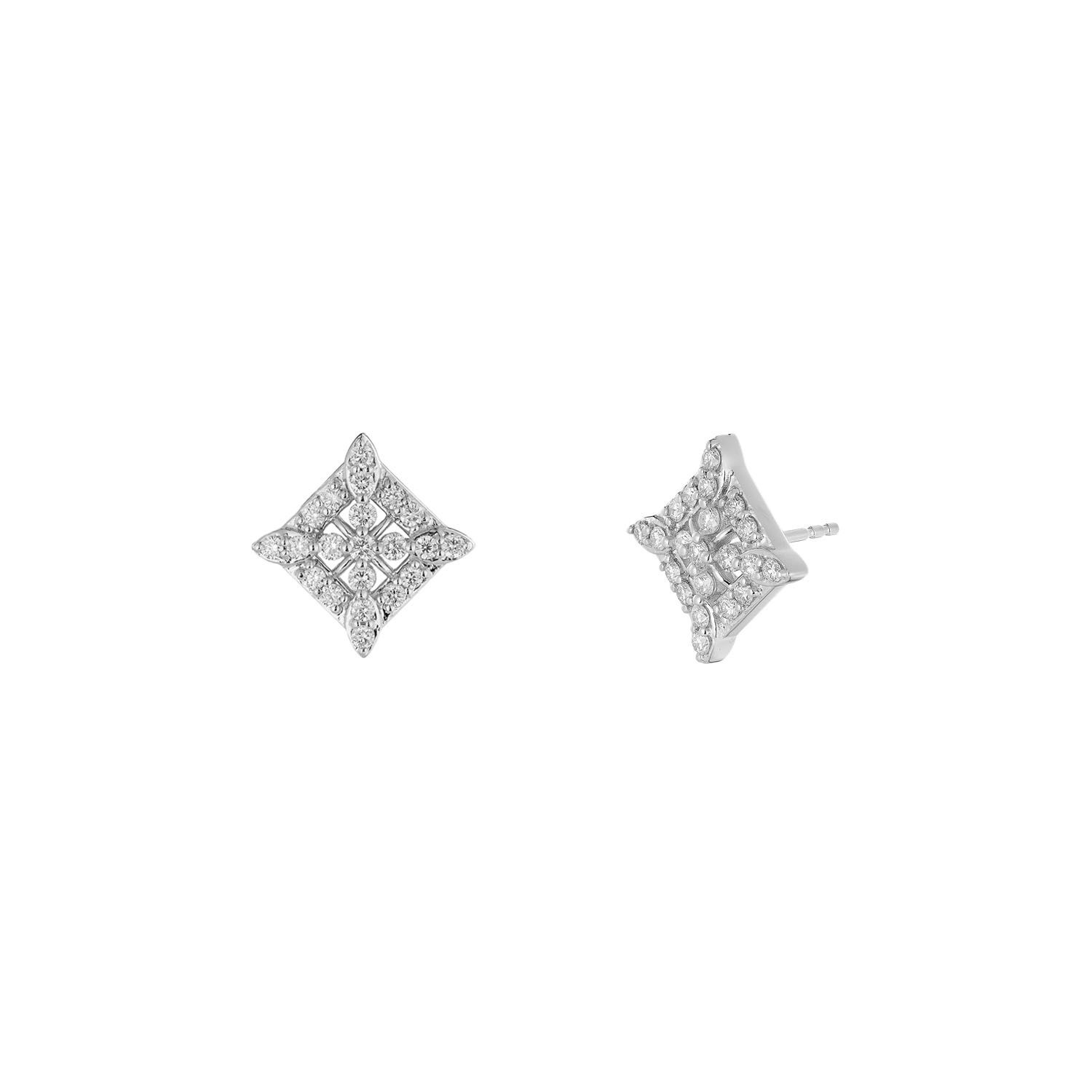 14K White/Yellow Gold Round Natural Diamond  Stud Earrings MZ10334, Colour: White