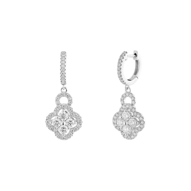 14K White Gold Luxurious Natural Diamond  Earring MZ10684 Natural Diamond