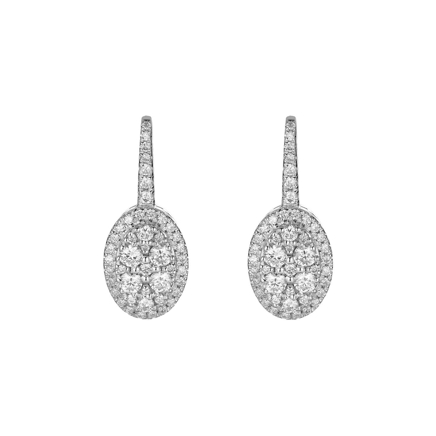 14K White Gold Natural Diamond  Stud Earrings MZ71516