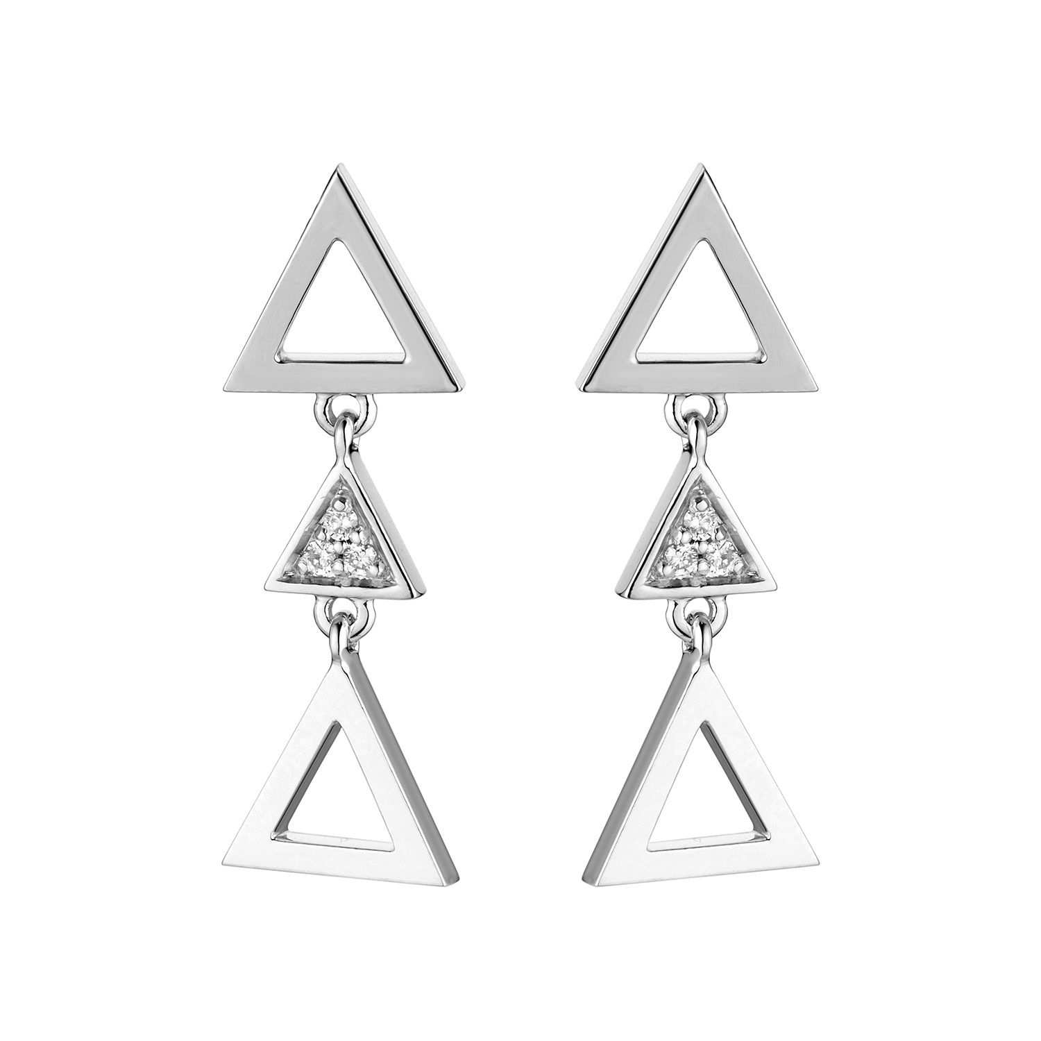 14K White Gold Round Natural Diamond  Earring MZ6929 Natural Diamond
