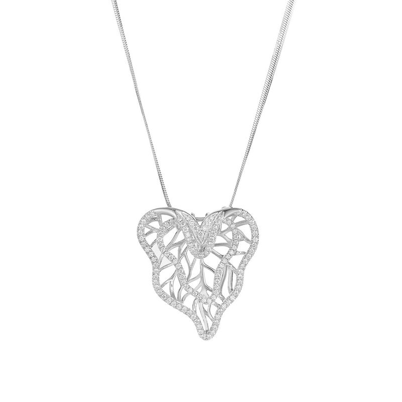 14K White/Yellow Gold Round Natural Diamond  Pendant  NecklaceMZ10209 Natural Diamond