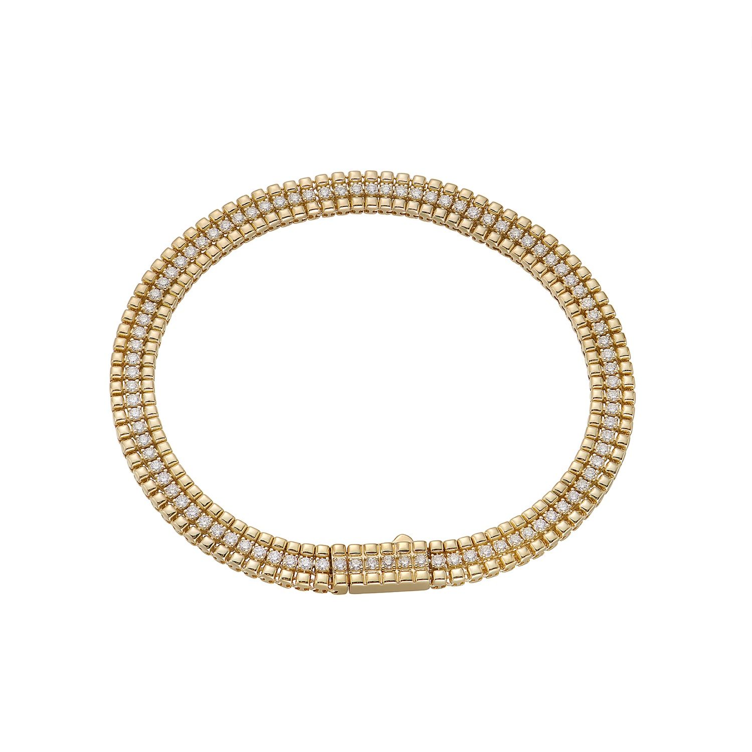 14K Yellow Gold Round Natural Diamond  Bracelet MZ2415 Natural Diamond