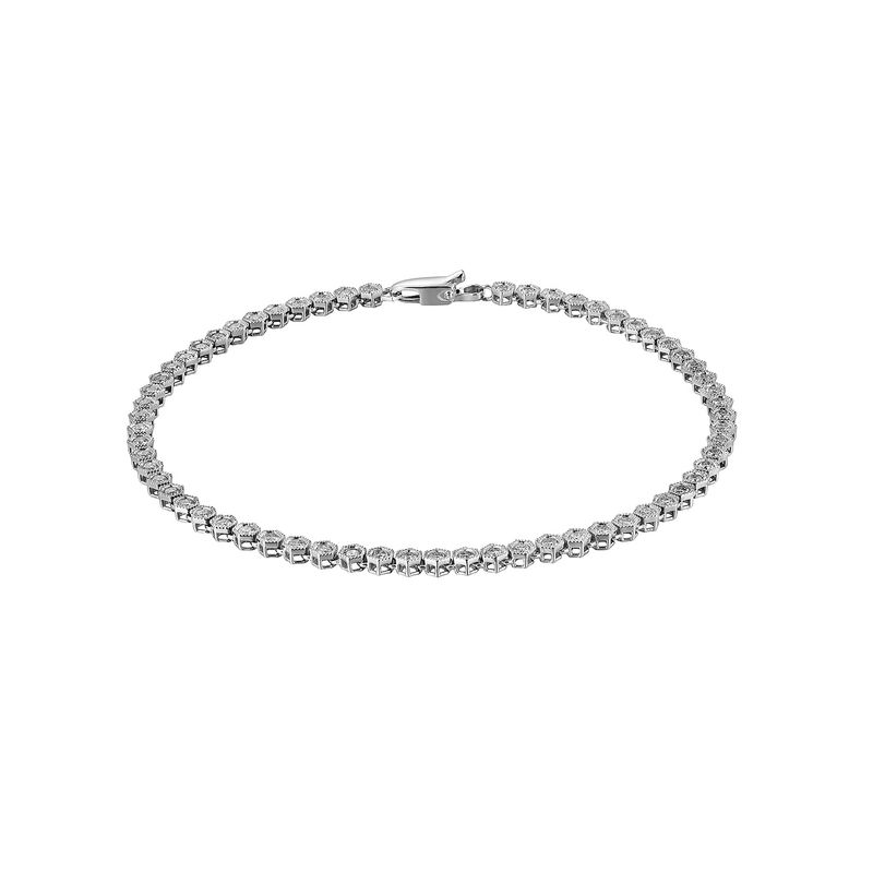 14K White Gold Round Natural Diamond  Bracelet MZ2403