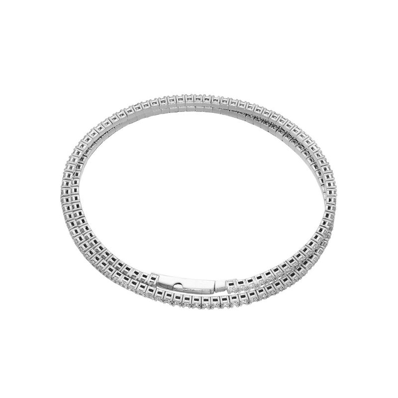 14K White/Yellow Gold Round Natural Diamond  Bangle MZ2397