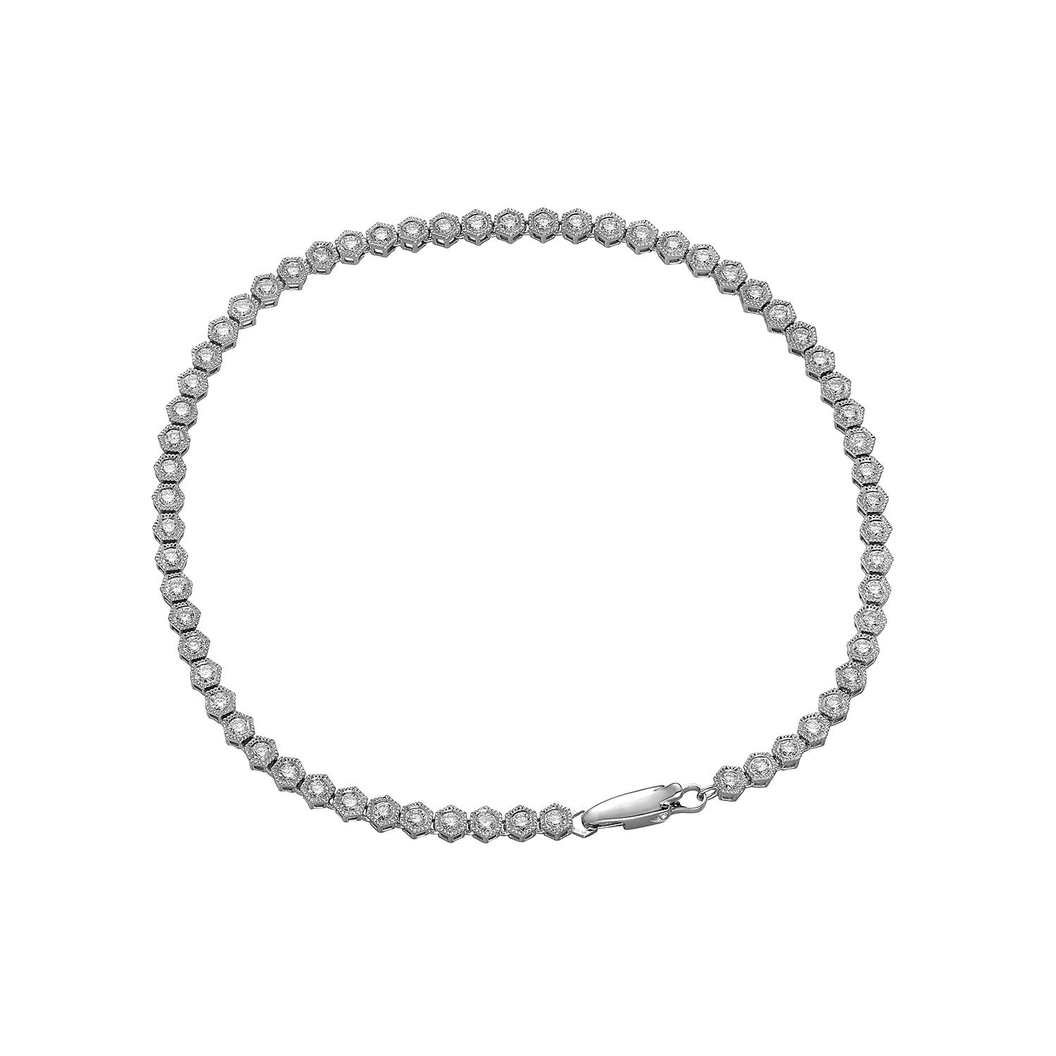 14K White Gold Round Natural Diamond  Bracelet MZ2403