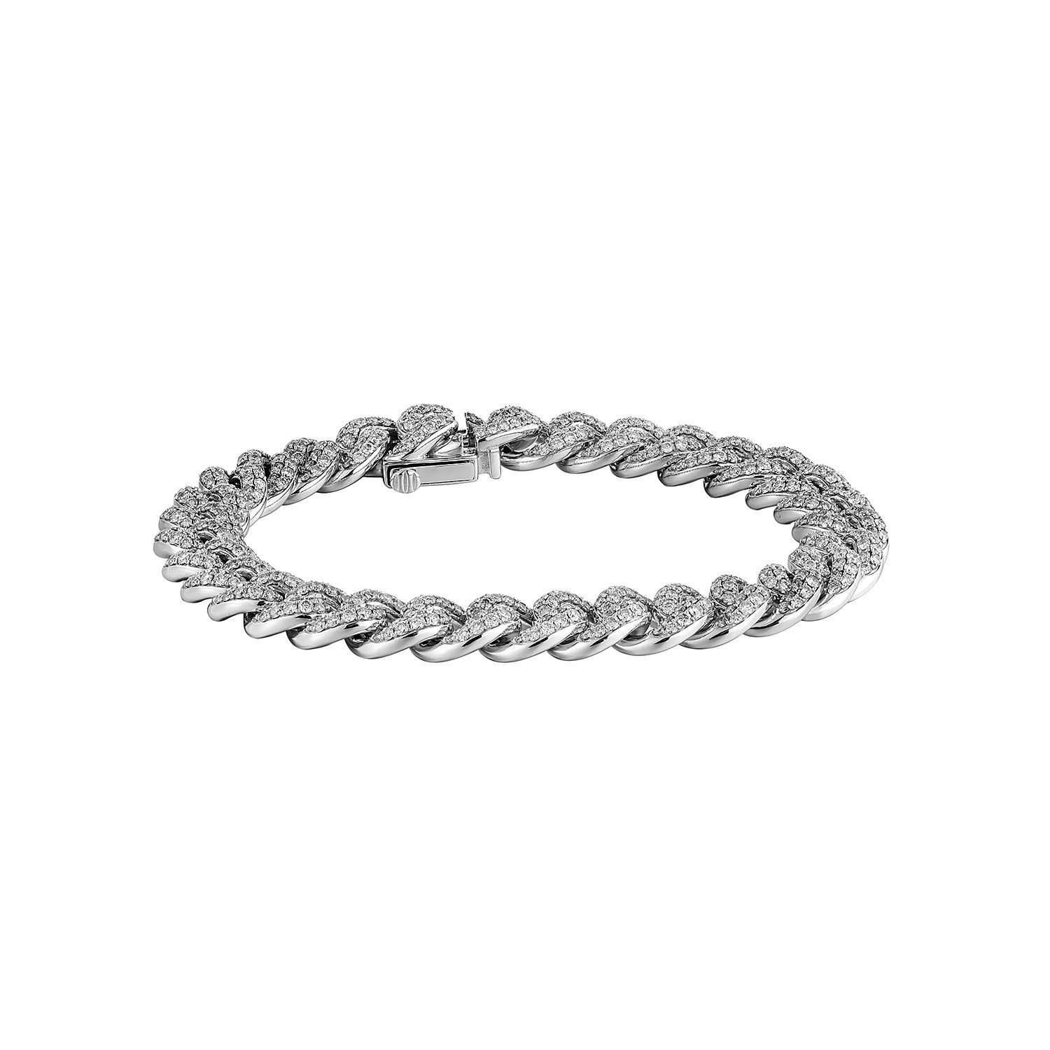 14K White Gold Round Natural Diamond  Bracelet MZ2399 Natural Diamond