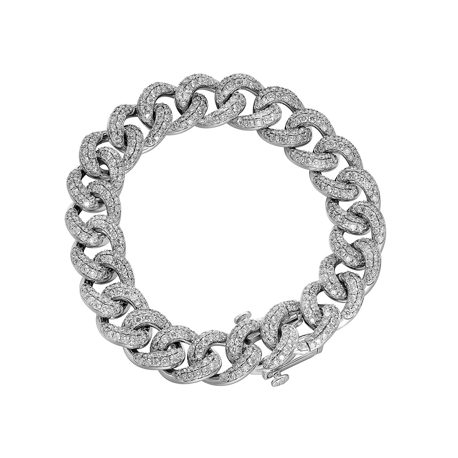 14K White Gold Round Natural Diamond  Bracelet MZ2401 Natural Diamond