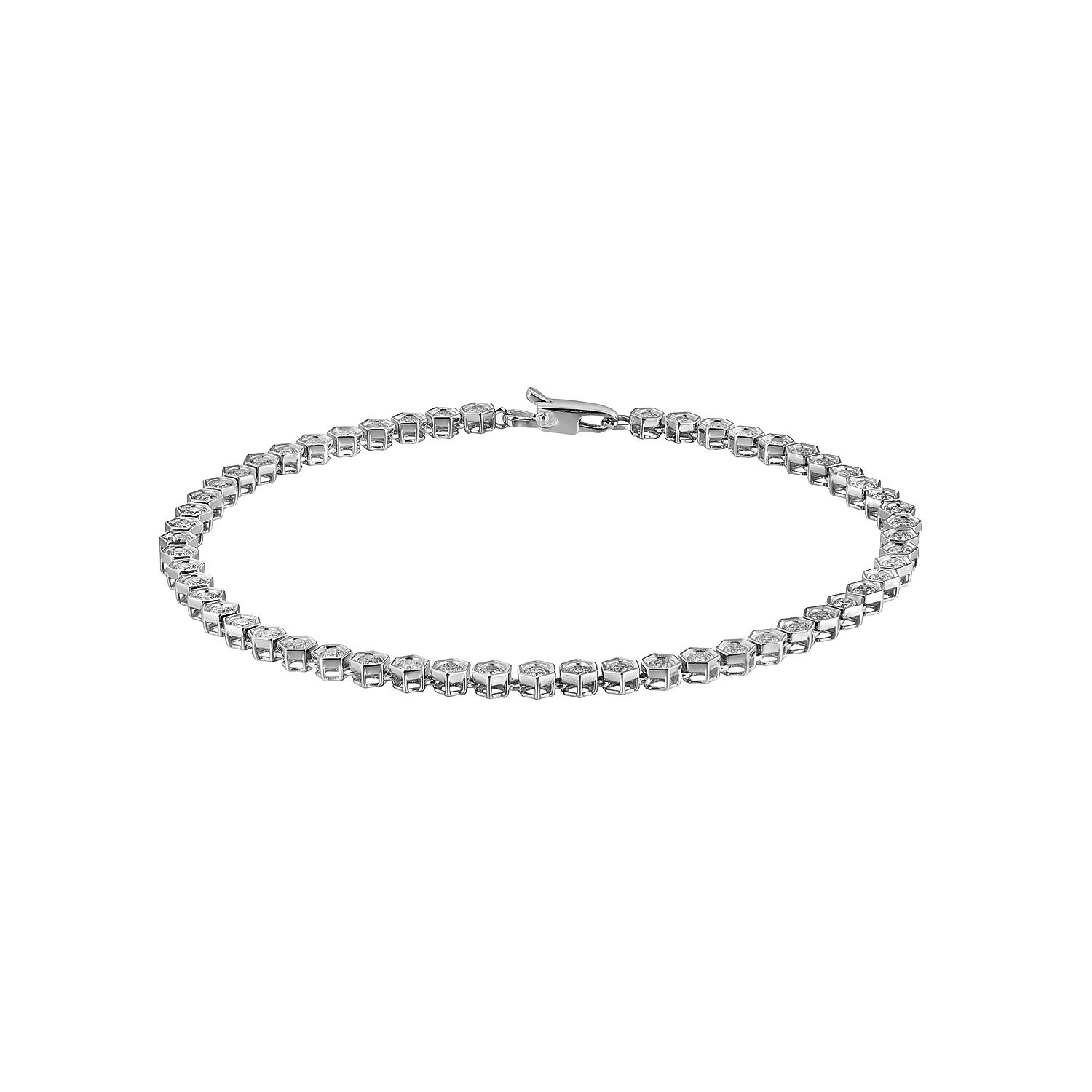 14K White Gold Round Natural Diamond  Bracelet MZ2405 Natural Diamond