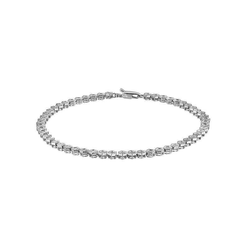 14K White Gold Round Natural Diamond  Bracelet MZ2405 Natural Diamond