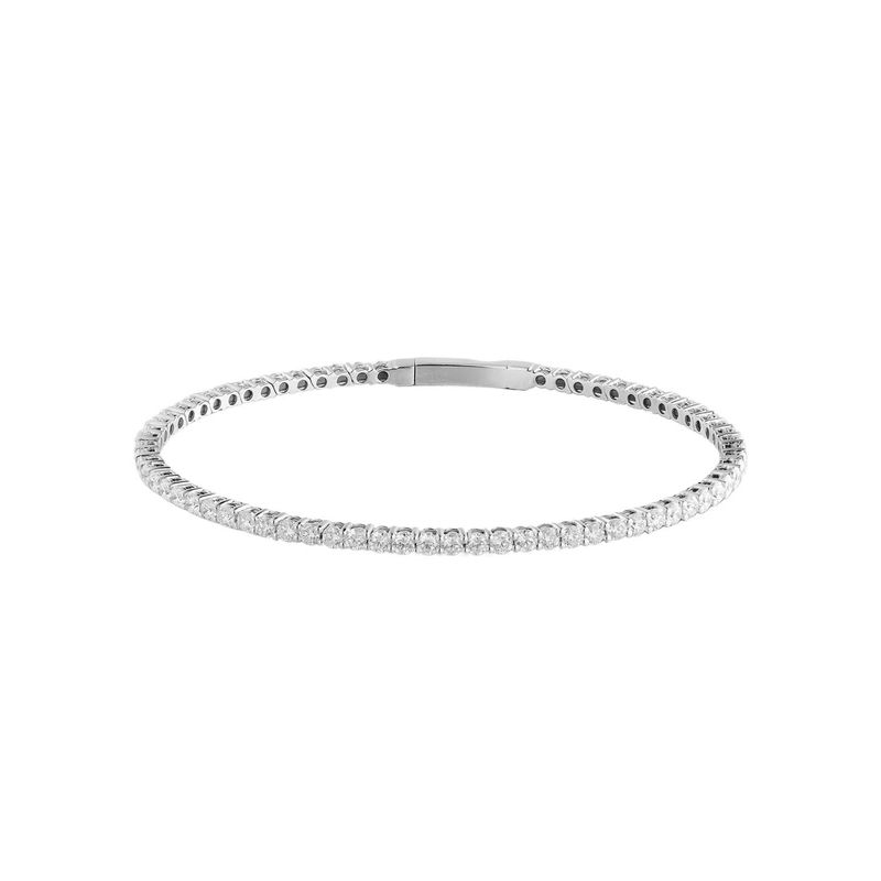 14K White/Yellow Gold Natural Diamond  Bangle MZ2389 Natural Diamond