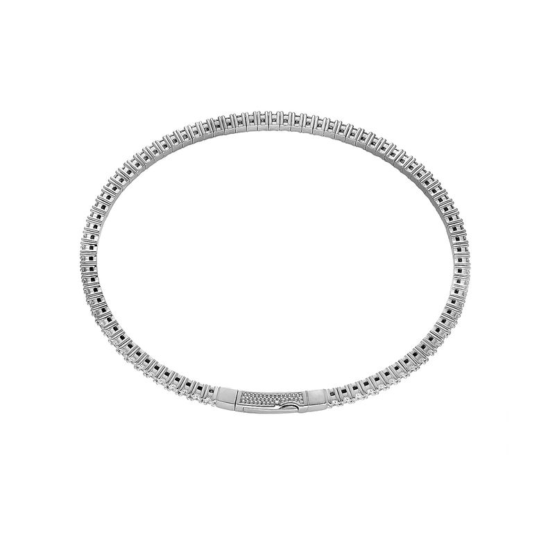 14K White/Yellow Gold Round Natural Diamond  Bangle MZ2387