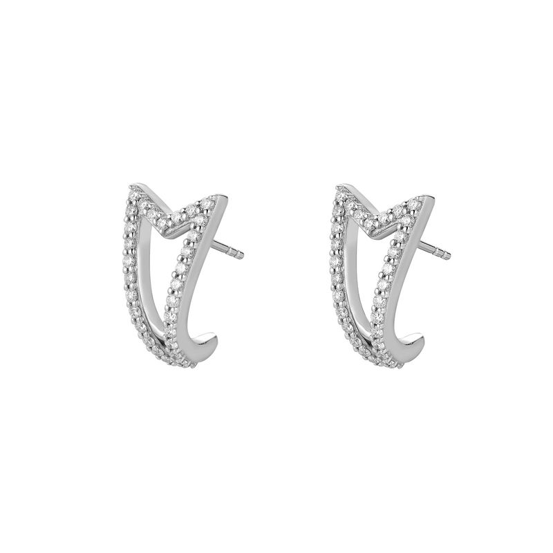 14K White Gold Natural Diamond  Earring MZ61490