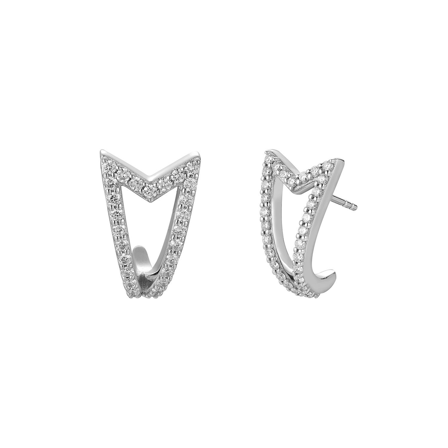 14K White Gold Natural Diamond  Earring MZ61490