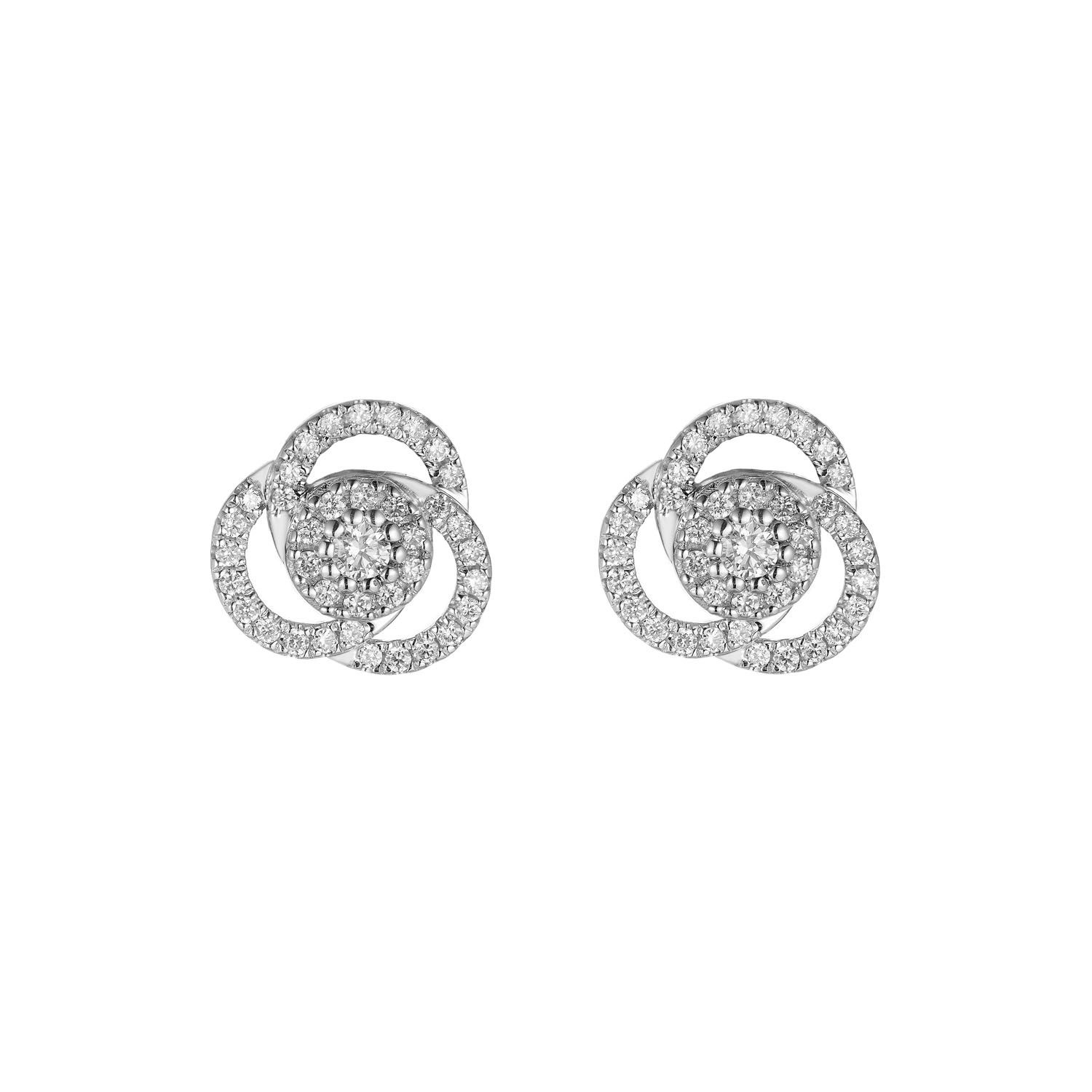 14K White Gold Natural Diamond  Stud Earrings MZ71519