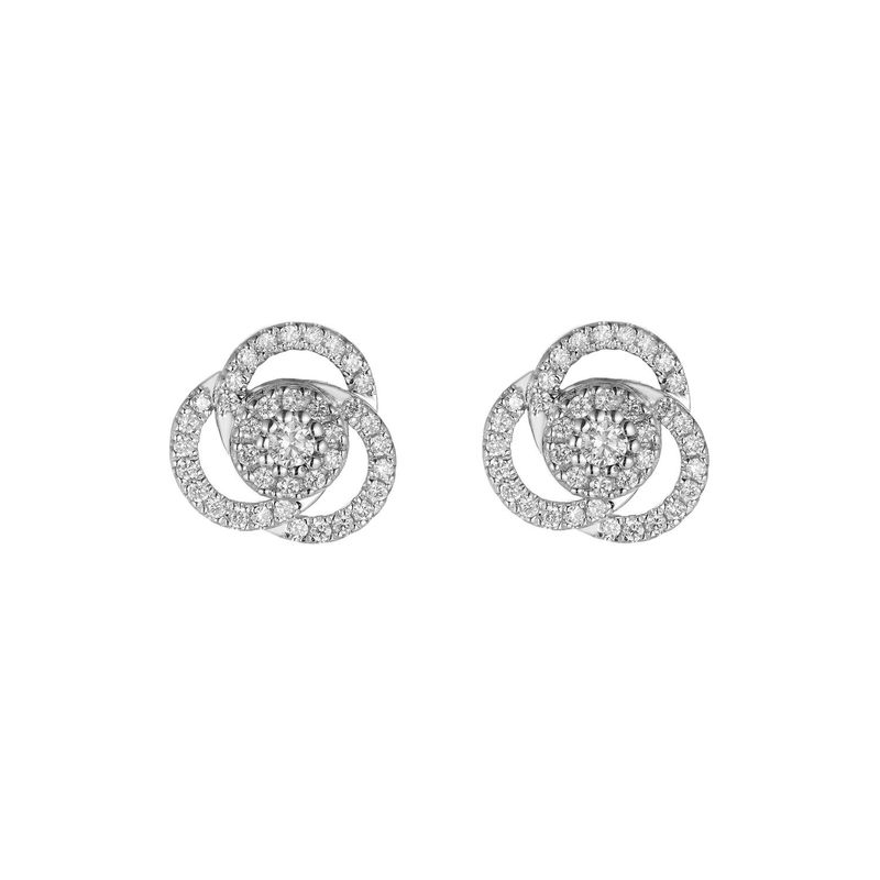 14K White Gold Natural Diamond  Stud Earrings MZ71519
