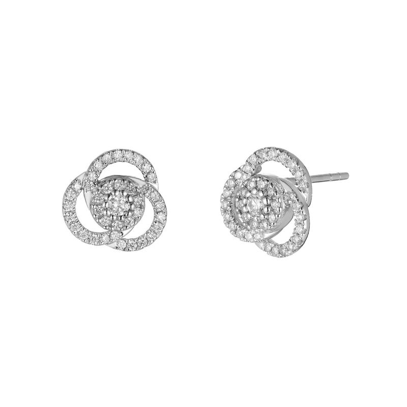 14K White Gold Natural Diamond  Stud Earrings MZ71519