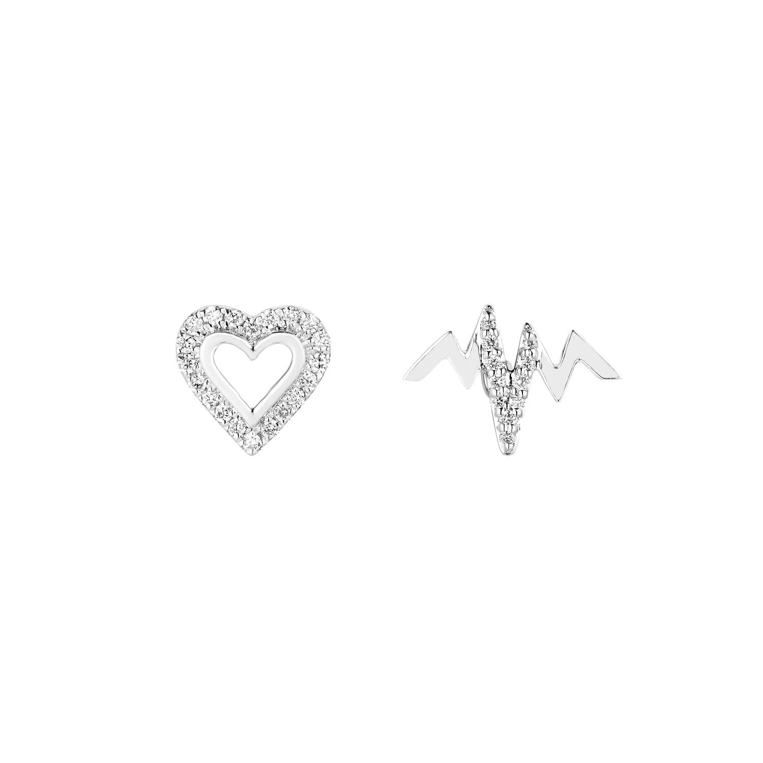 14K White Gold Round Natural Diamond  Earring  MZ9105