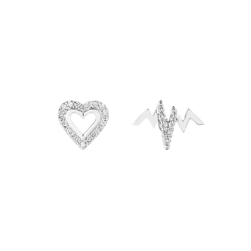 14K White Gold Round Natural Diamond  Earring  MZ9105