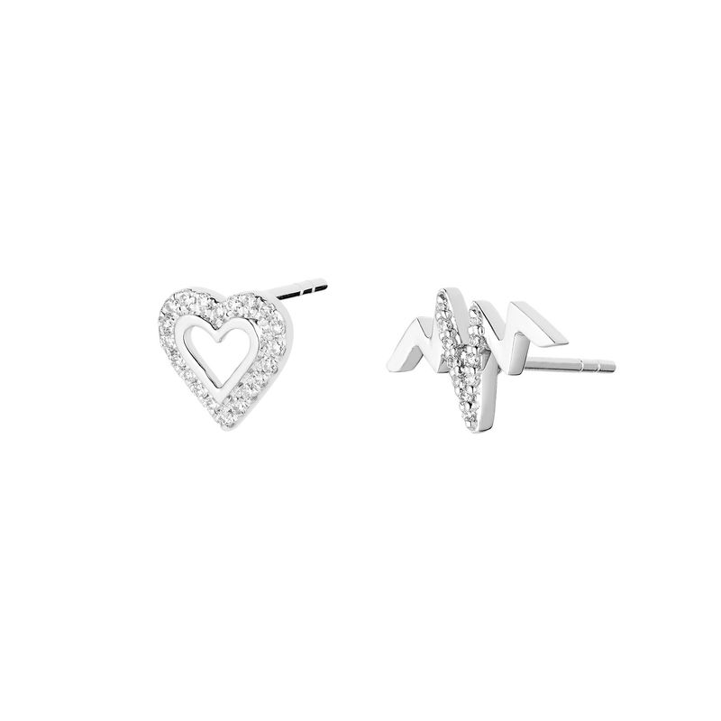 14K White Gold Round Natural Diamond  Earring  MZ9105