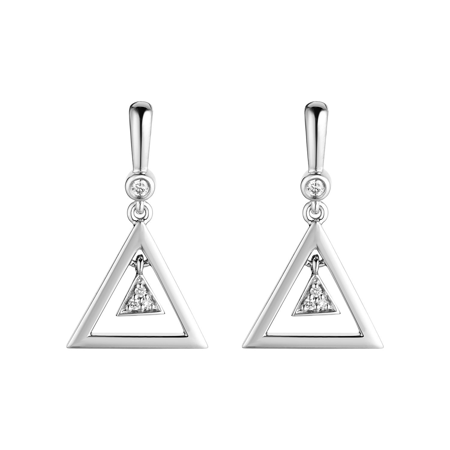 14K White Gold Round Natural Diamond  Stud Earrings MZ6928