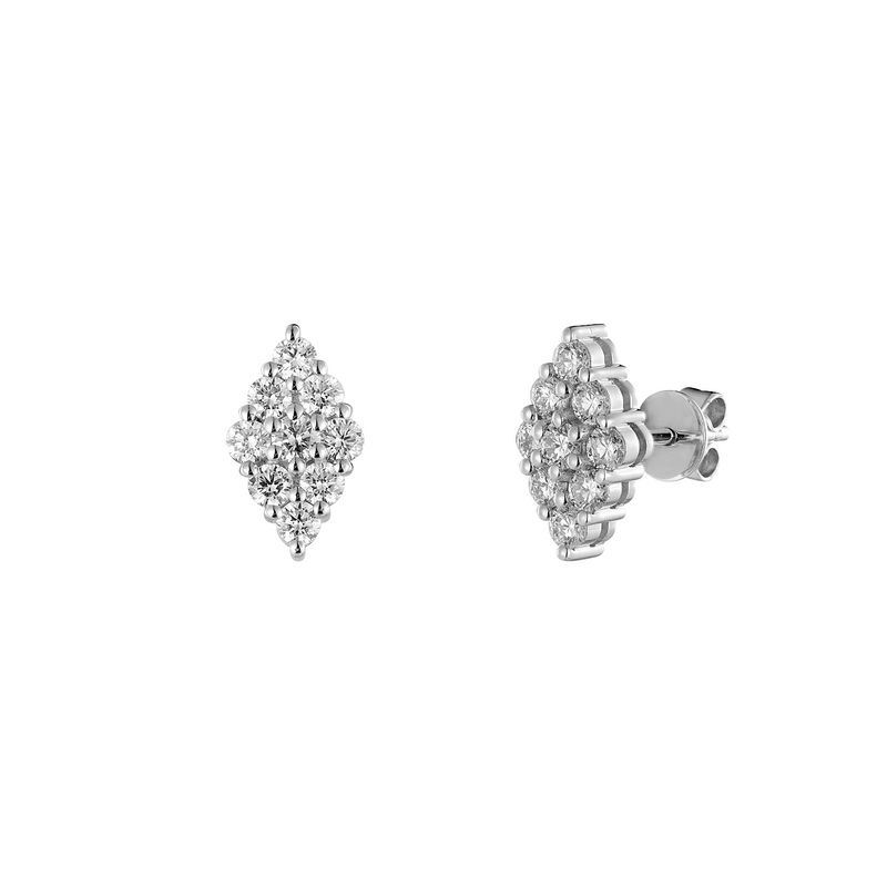 14K White/Yellow Gold Round Natural Diamond  Stud Earrings MZ10298