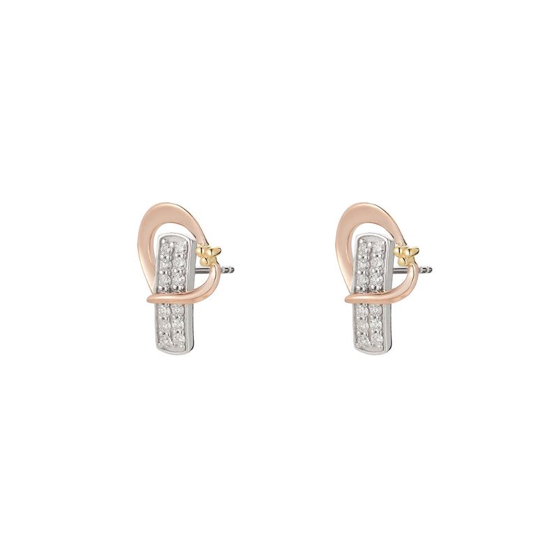 14K Three-color Gold Natural Diamond  Stud Earrings MZ10167