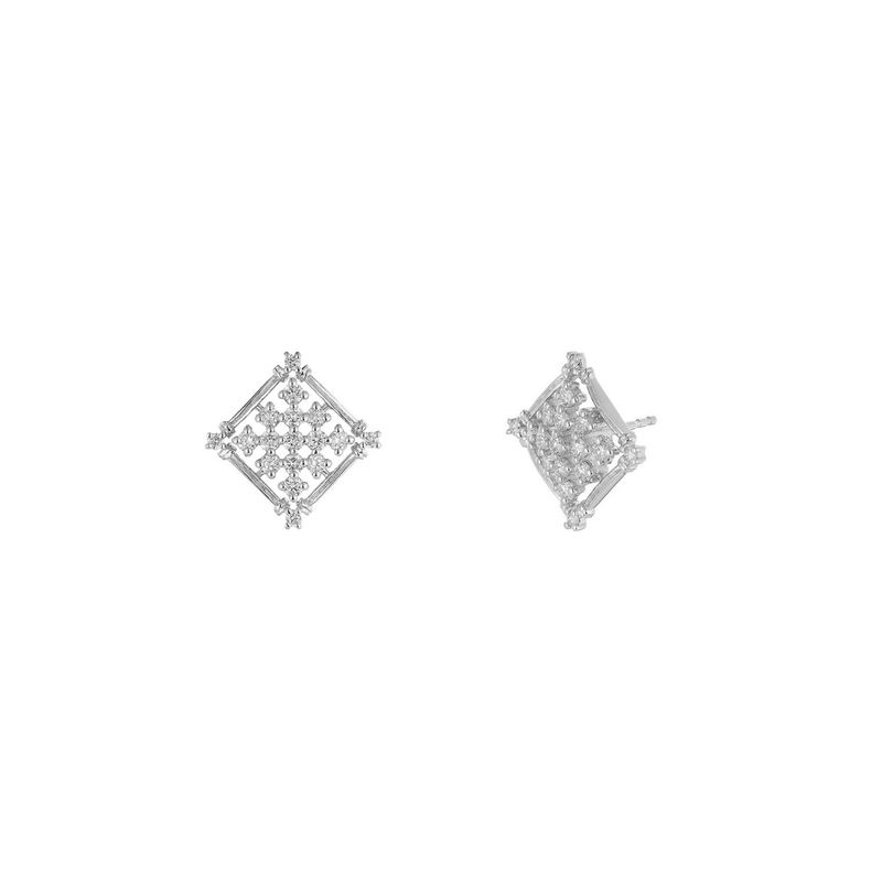 14K White/Yellow Gold Natural Diamond  Stud Earrings MZ72075