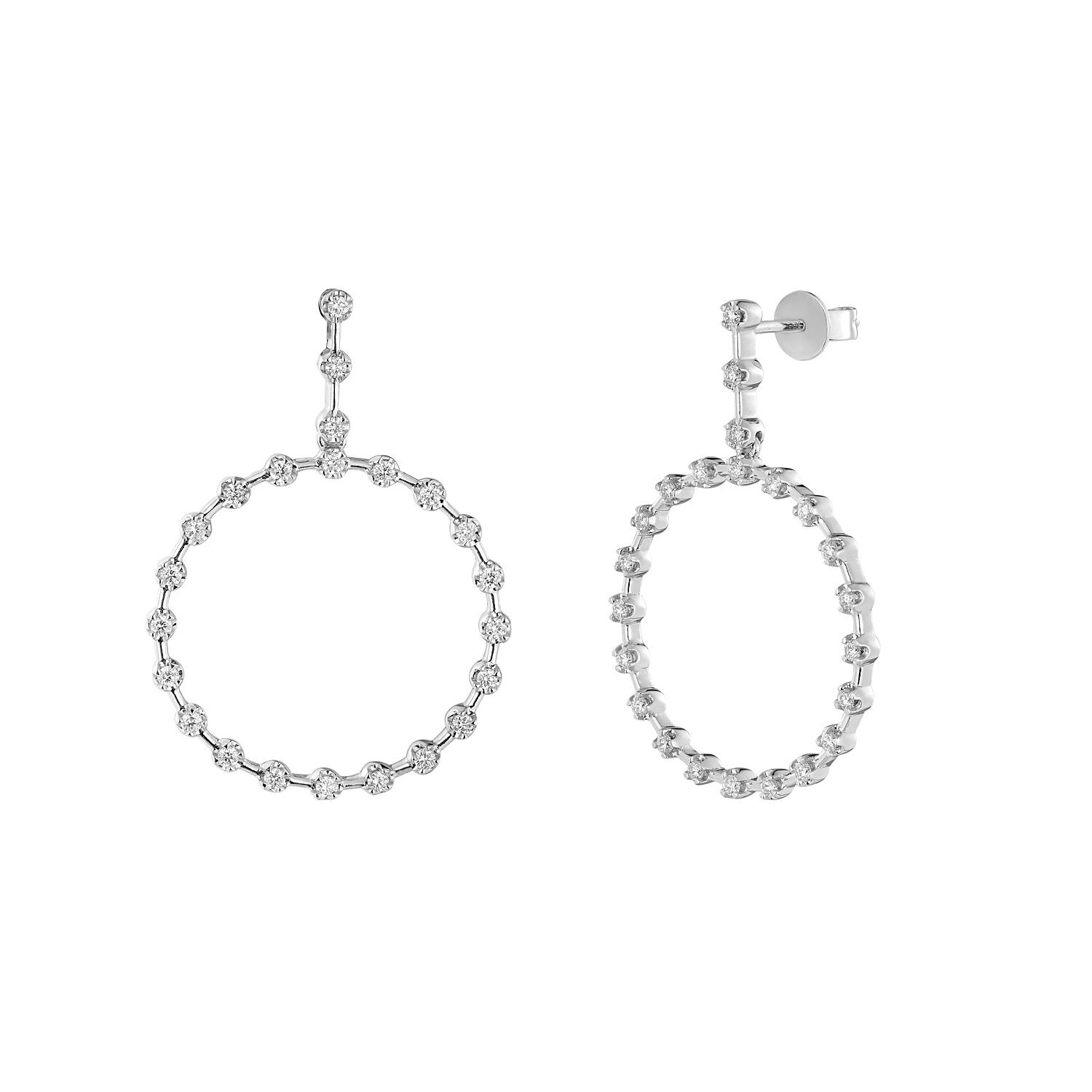 14K White Gold Natural Diamond  Stud Earrings MZ9812 Natural Diamond
