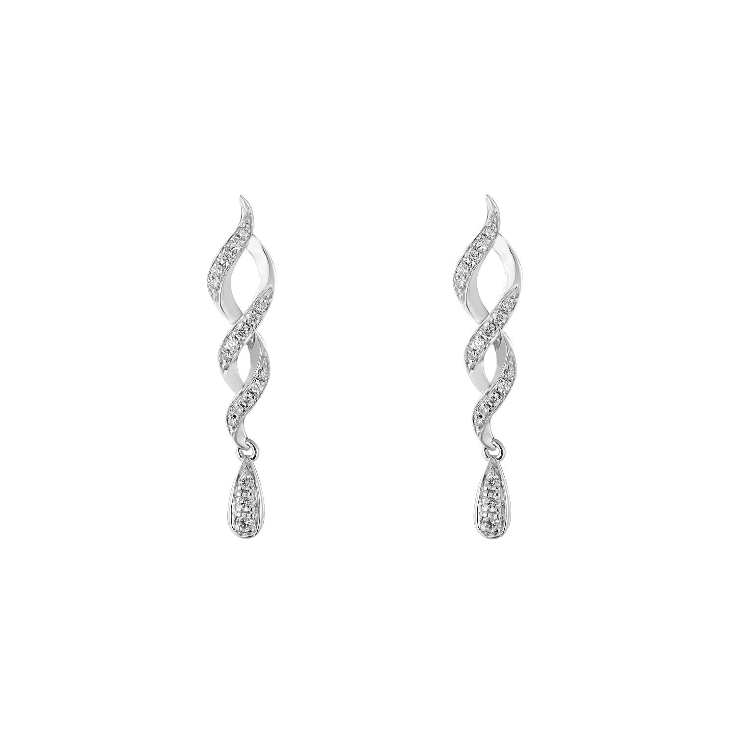14K White Gold Natural Diamond  Stud Earrings MZ9837