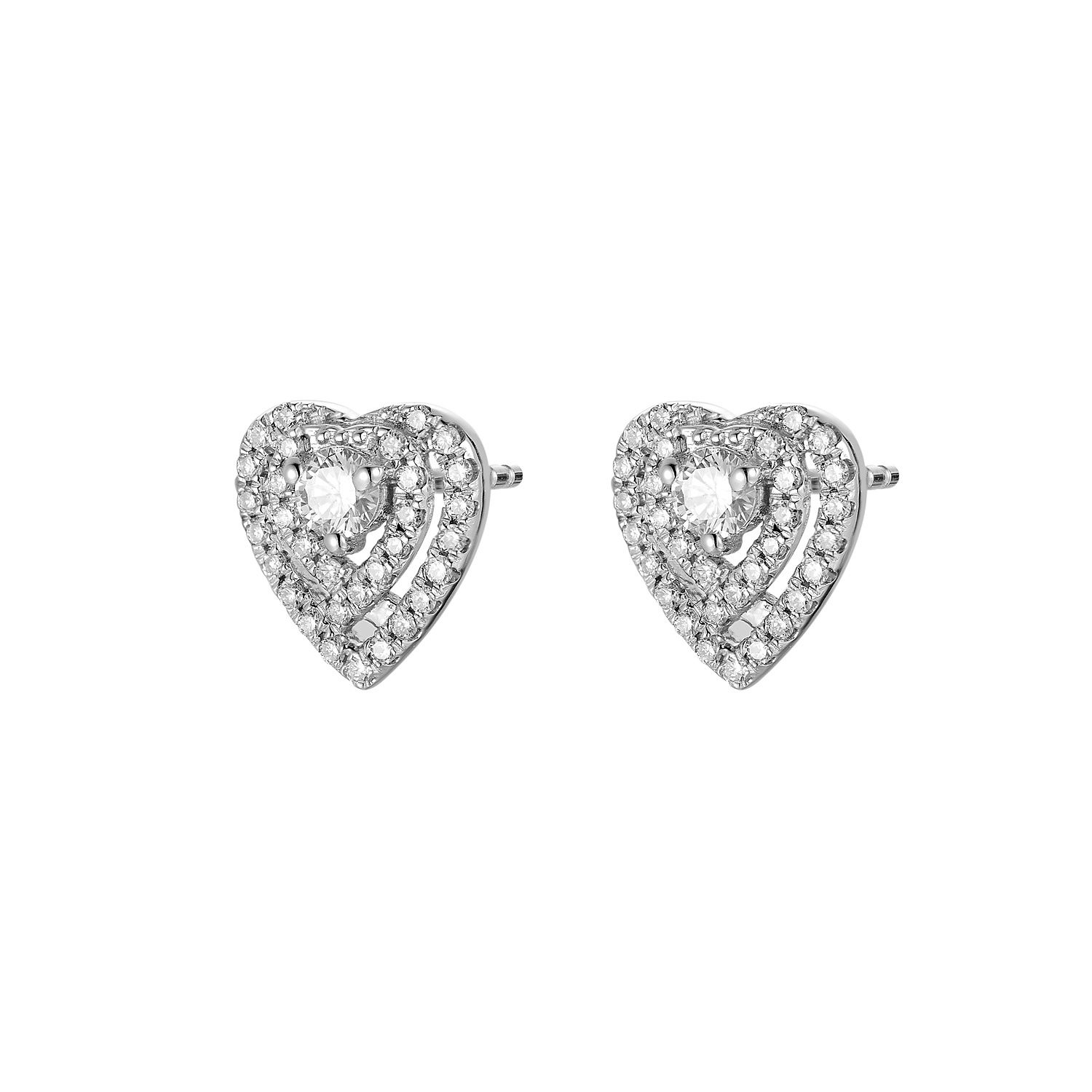 14K White Gold Natural Diamond  Stud Earrings MZ9982