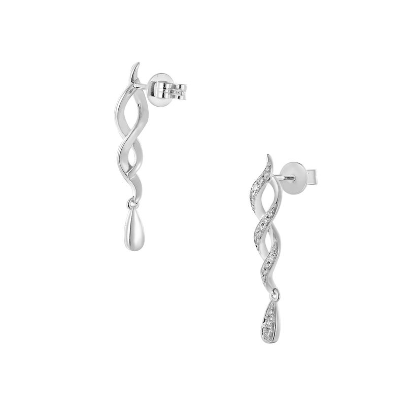14K White Gold Natural Diamond  Stud Earrings MZ9837