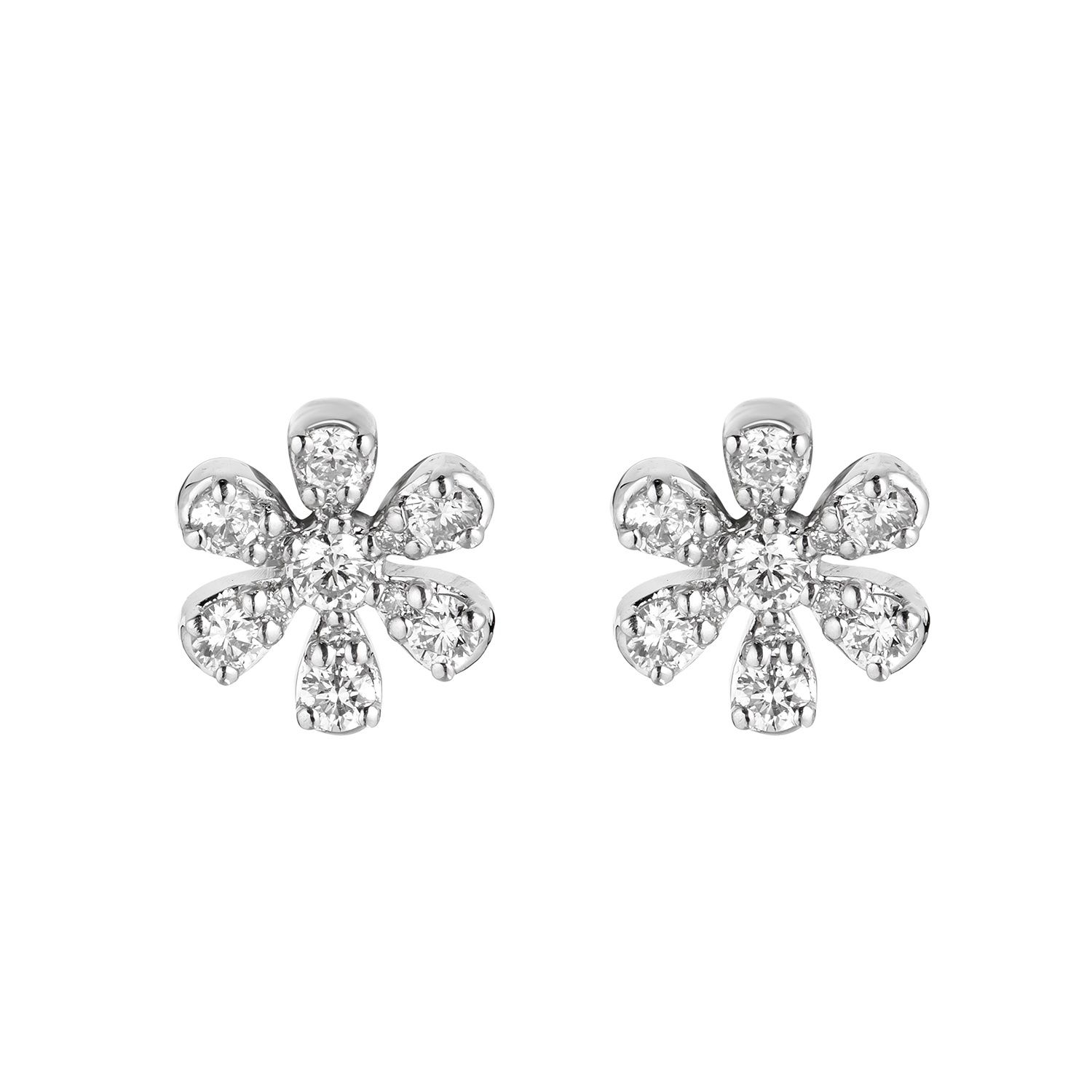 14K White Gold Natural Diamond  Stud Earrings MZ6942