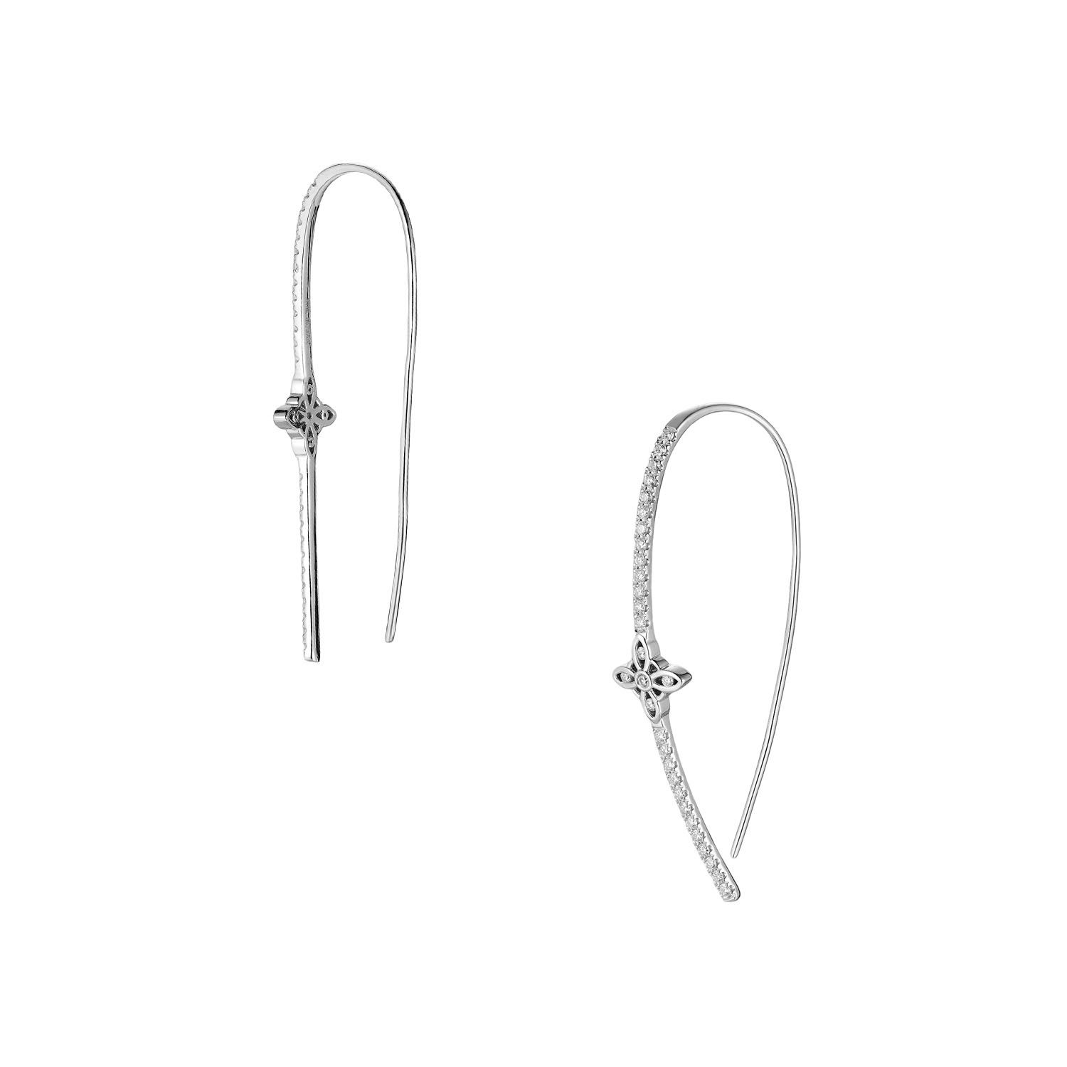 14K White Gold Natural Diamond  Earring MZ71564 Natural Diamond