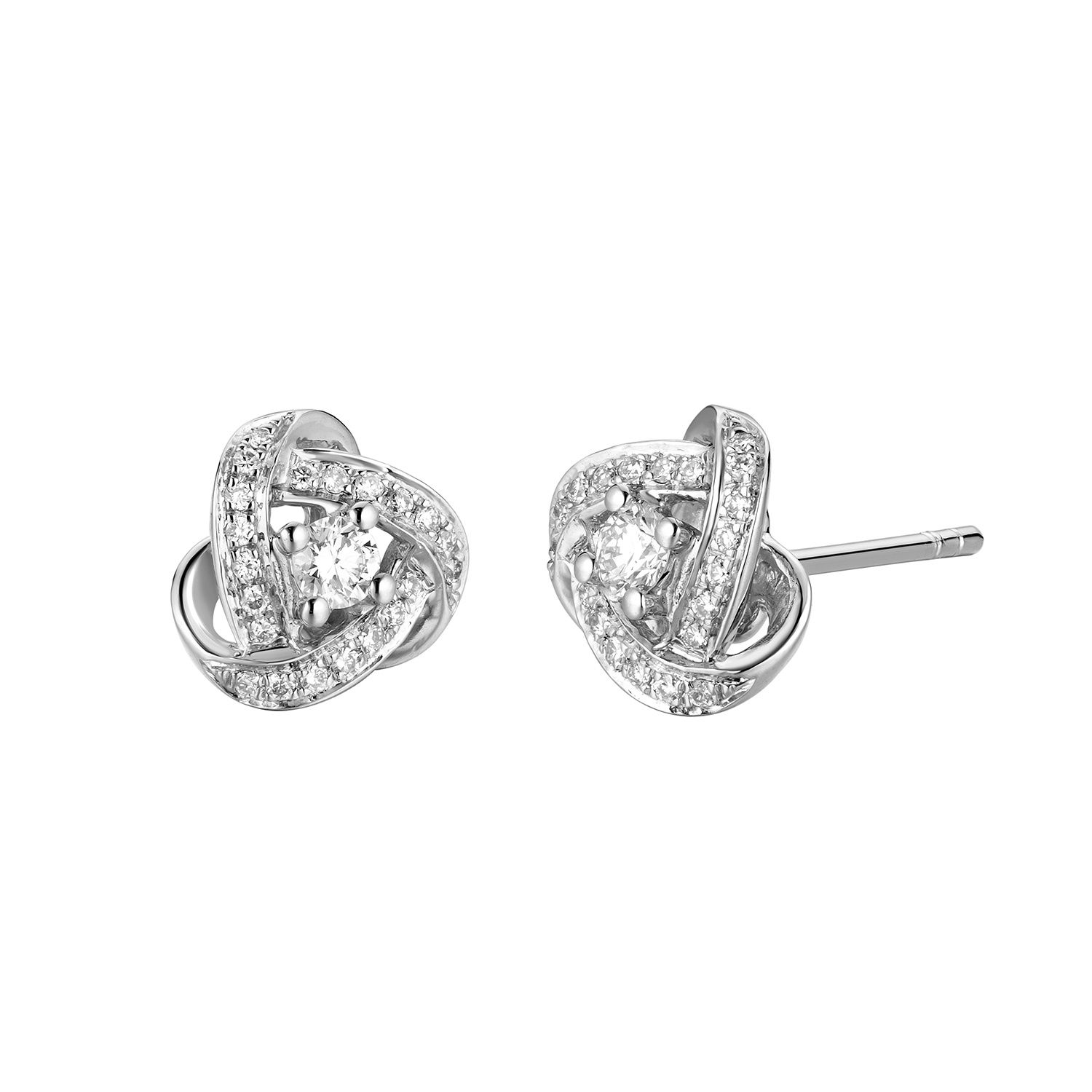 14K White Gold Natural Diamond  Stud Earrings MZ6940