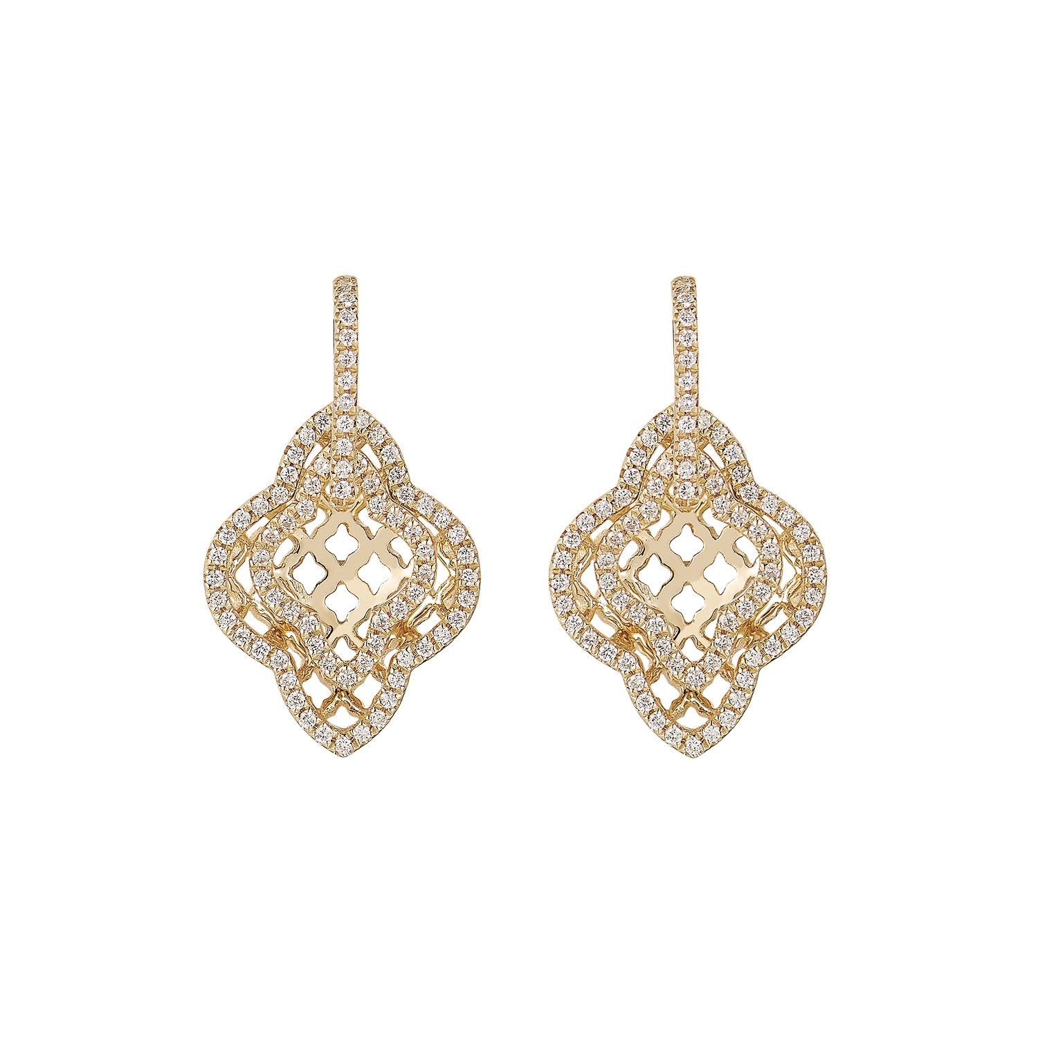 14K Yellow Gold Round Natural Diamond  Stud Earrings MZ10230