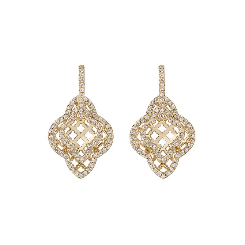 14K Yellow Gold Round Natural Diamond  Stud Earrings MZ10230