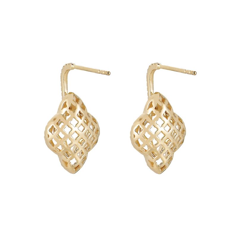 14K Yellow Gold Round Natural Diamond  Stud Earrings MZ10230