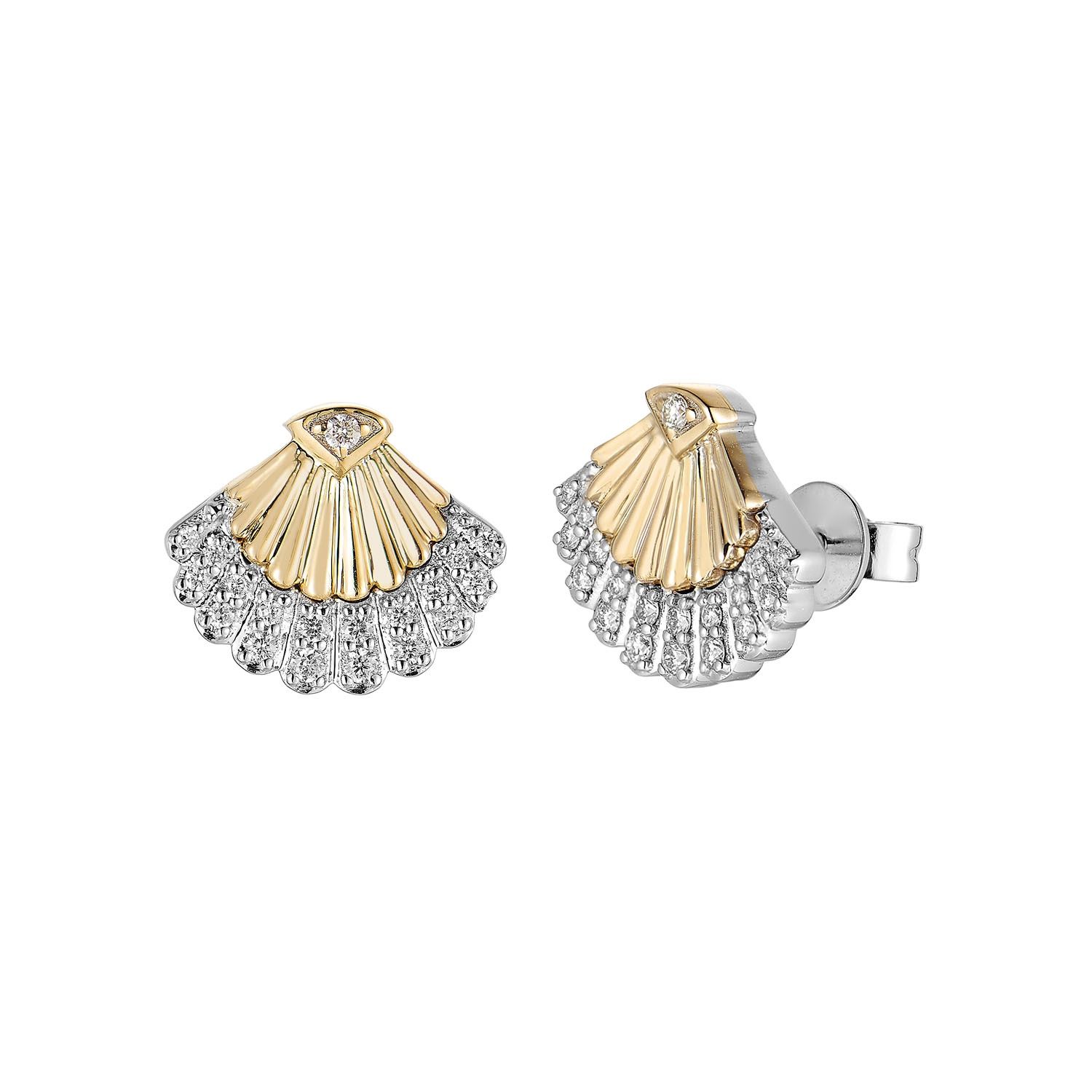 14K White Gold 14K Yellow Gold Natural Diamond  Earring MZ10037