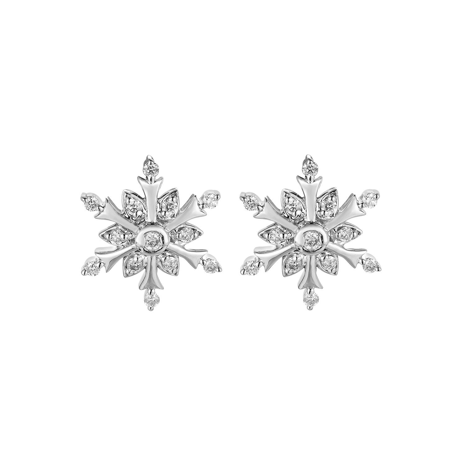 14K White Gold Natural Diamond  Round Stud Earrings MZ61739