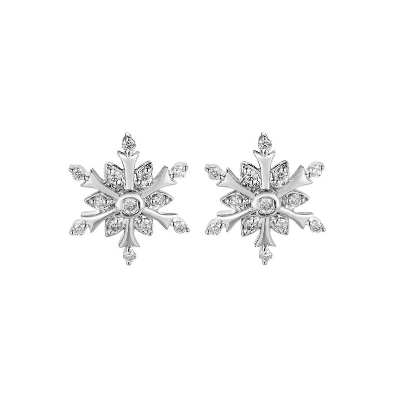 14K White Gold Natural Diamond  Round Stud Earrings MZ61739