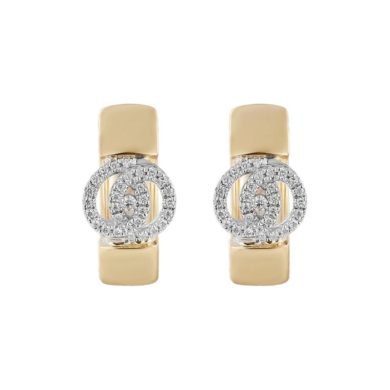 14K White Gold 14K Yellow Gold Natural Diamond  Earring MZ71718
