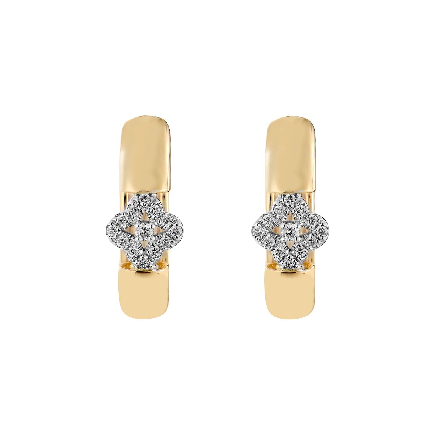 14K White Gold 14K Yellow Gold Natural Diamond  Earring MZ9993