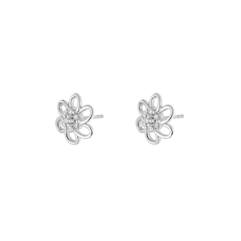 Mia Monserrat 14K White/Yellow Gold Natural Diamond  Stud Earrings MZ10327 Natural Diamond