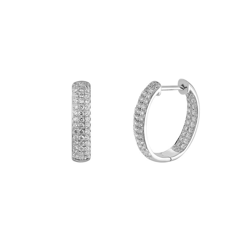 14K White Gold Natural Diamond  Earring HYDE2186