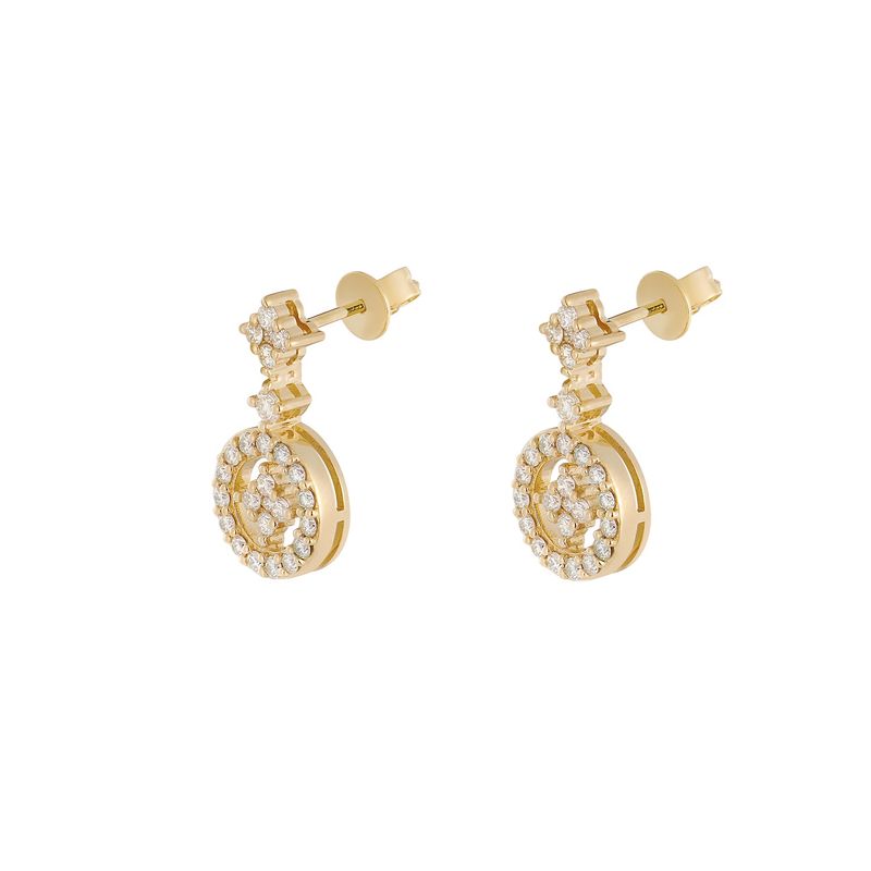 14K Yellow Gold Round Natural Diamond  Stud Earrings MZ10267