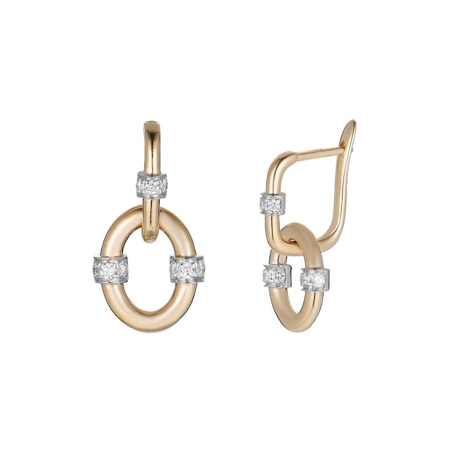 14K White Gold 14K Yellow Gold Natural Diamond  Earring MZ9790 Natural Diamond